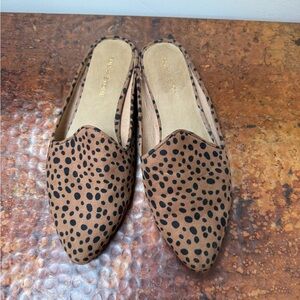 Sun and Stone Brown and Black Spotted Women's Loafers, synthetic suede, 9